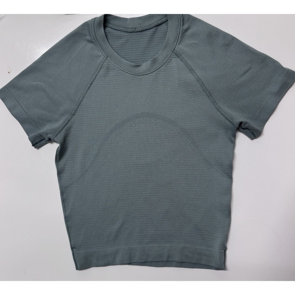 Lululemon Swiftly Tech Cropped Short-Sleeve Shirt 2.0 Grey Eucalyptus Size 0